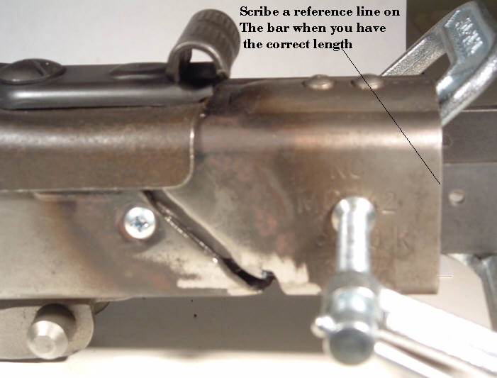 rear receiver section located, aligned and clamped to bar