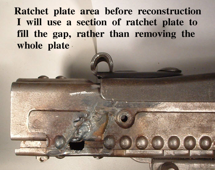 ratchet plate to be reconstructed.
