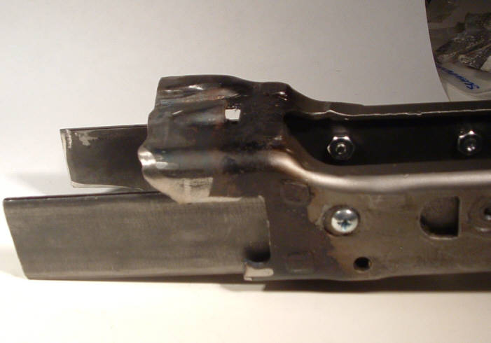 steel clamp bars in place