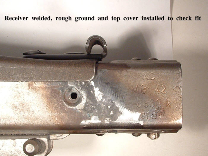 rear receiver section welded &amp; rough ground. feed cover test fit.